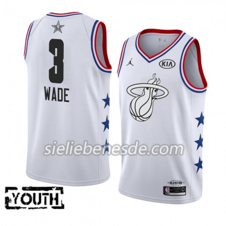 Kinder NBA Miami Heat Trikot Dwyane Wade 3 2019 All-Star Jordan Brand Weiß Swingman